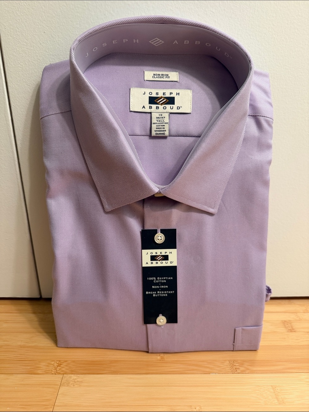 Joseph Abboud Light Lavender Dress Shirt - Spread Collar